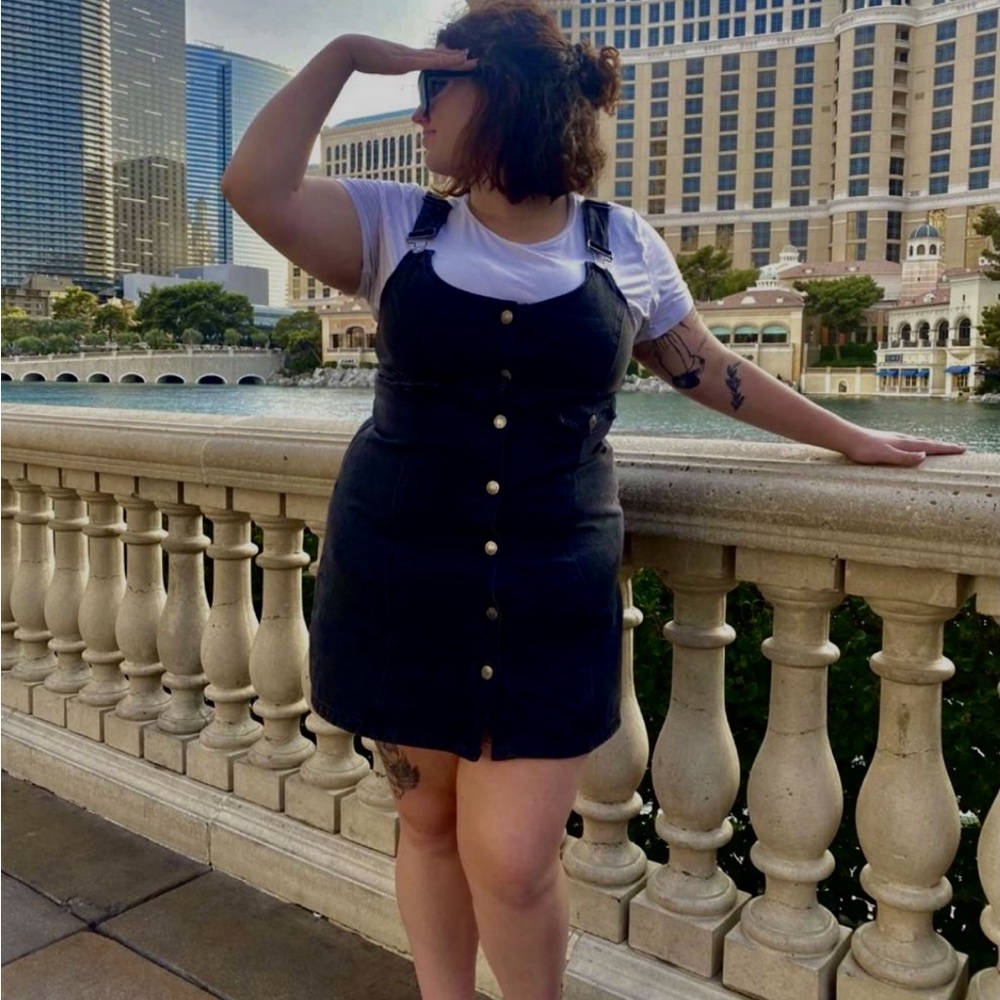 PLUS SIZE Forever 21 denim overall dress